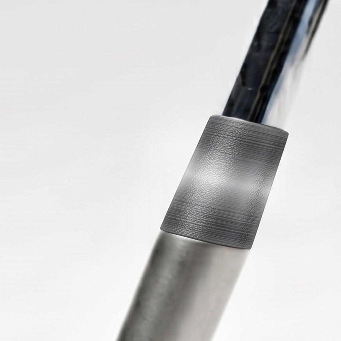 Brushed Titanium Ferrule - close-up of the ferrule on the hosel