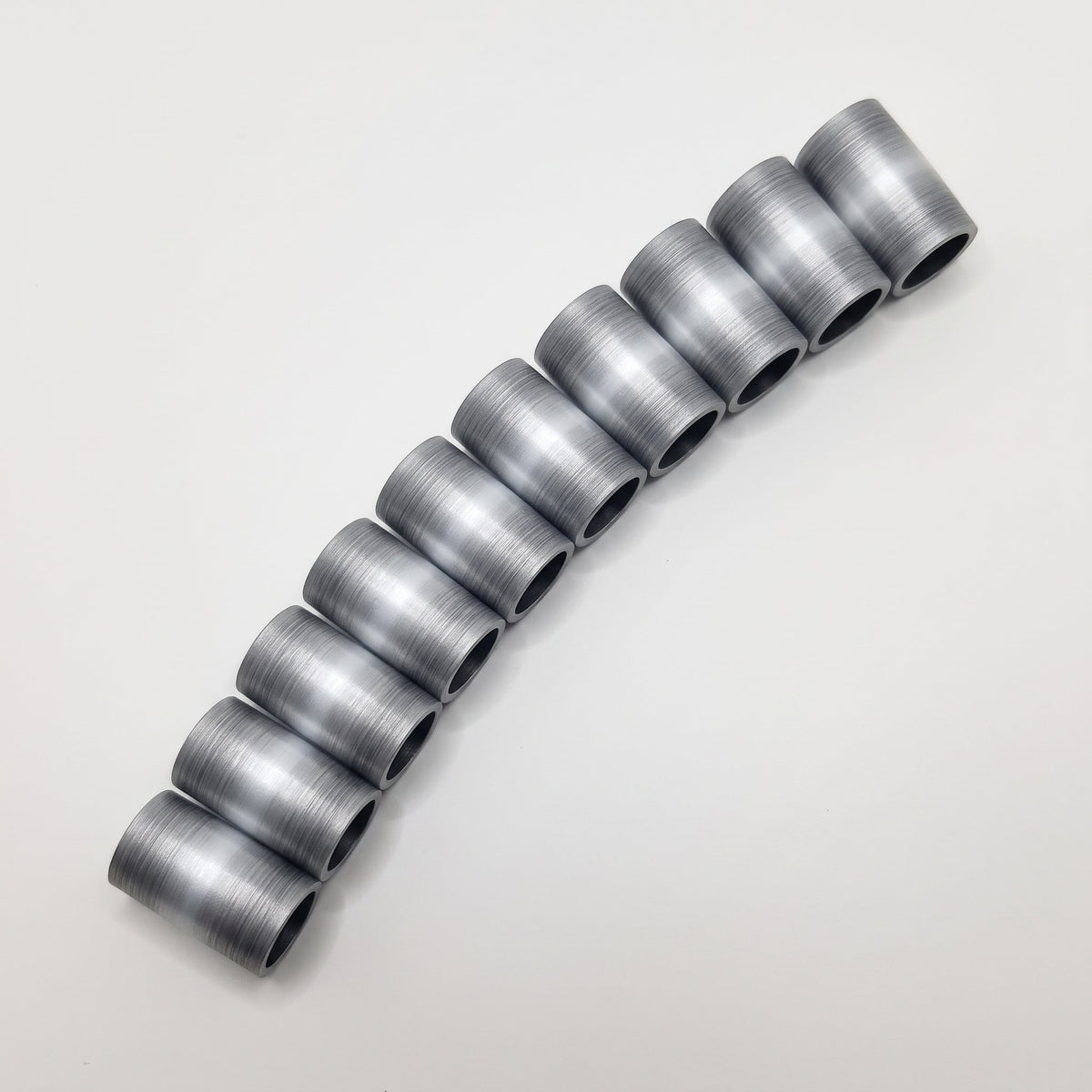 Brushed Titanium Ferrule - 10-pack laid out