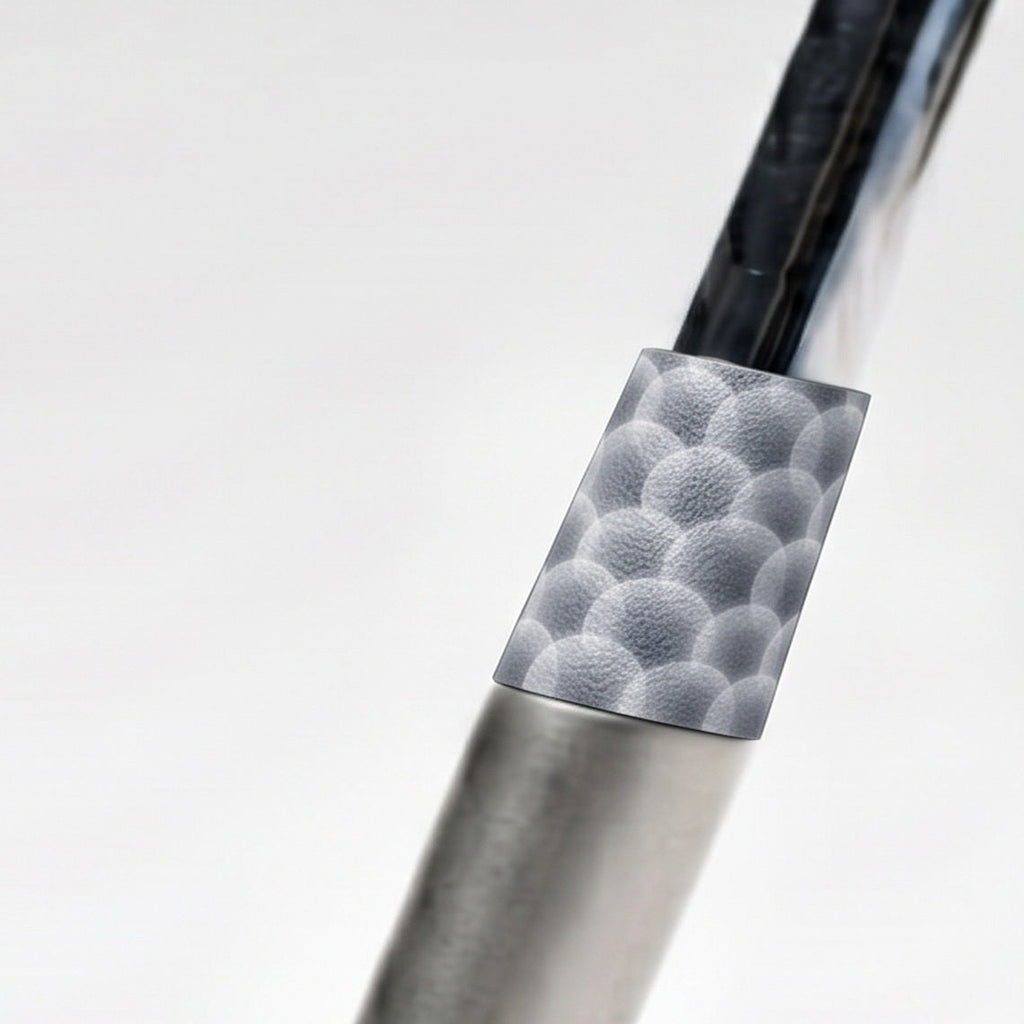 Hammered Steel Ferrule - close-up of the ferrule on the hosel