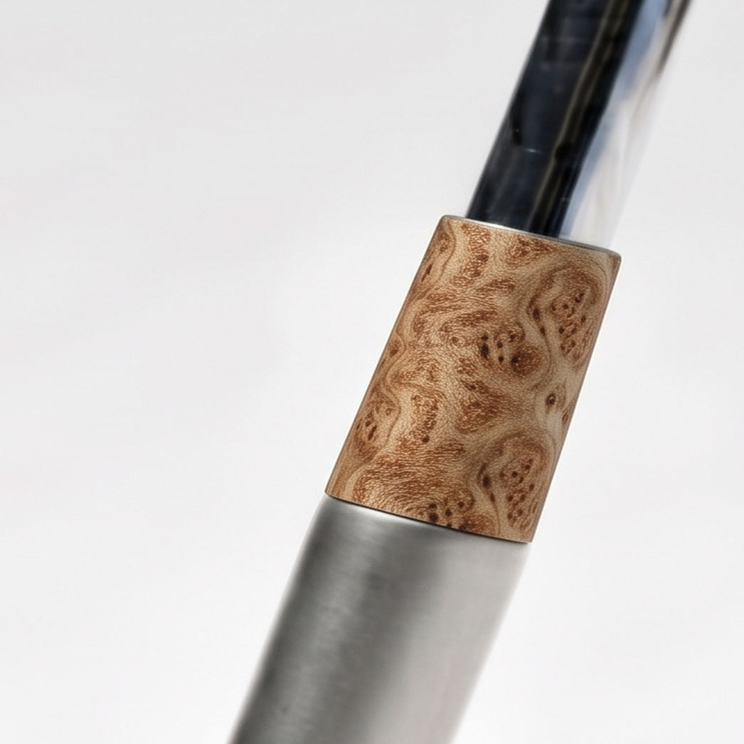 Maple Ferrule - Burl - close-up of the ferrule on the hosel