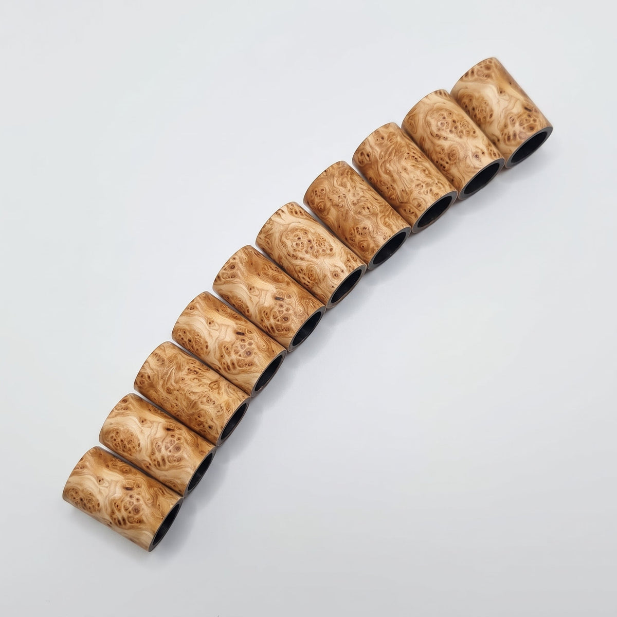 Maple Ferrule - Burl - 10-pack laid out