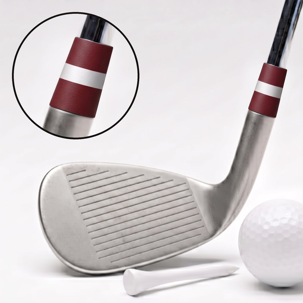 maroon and white bands ferrule