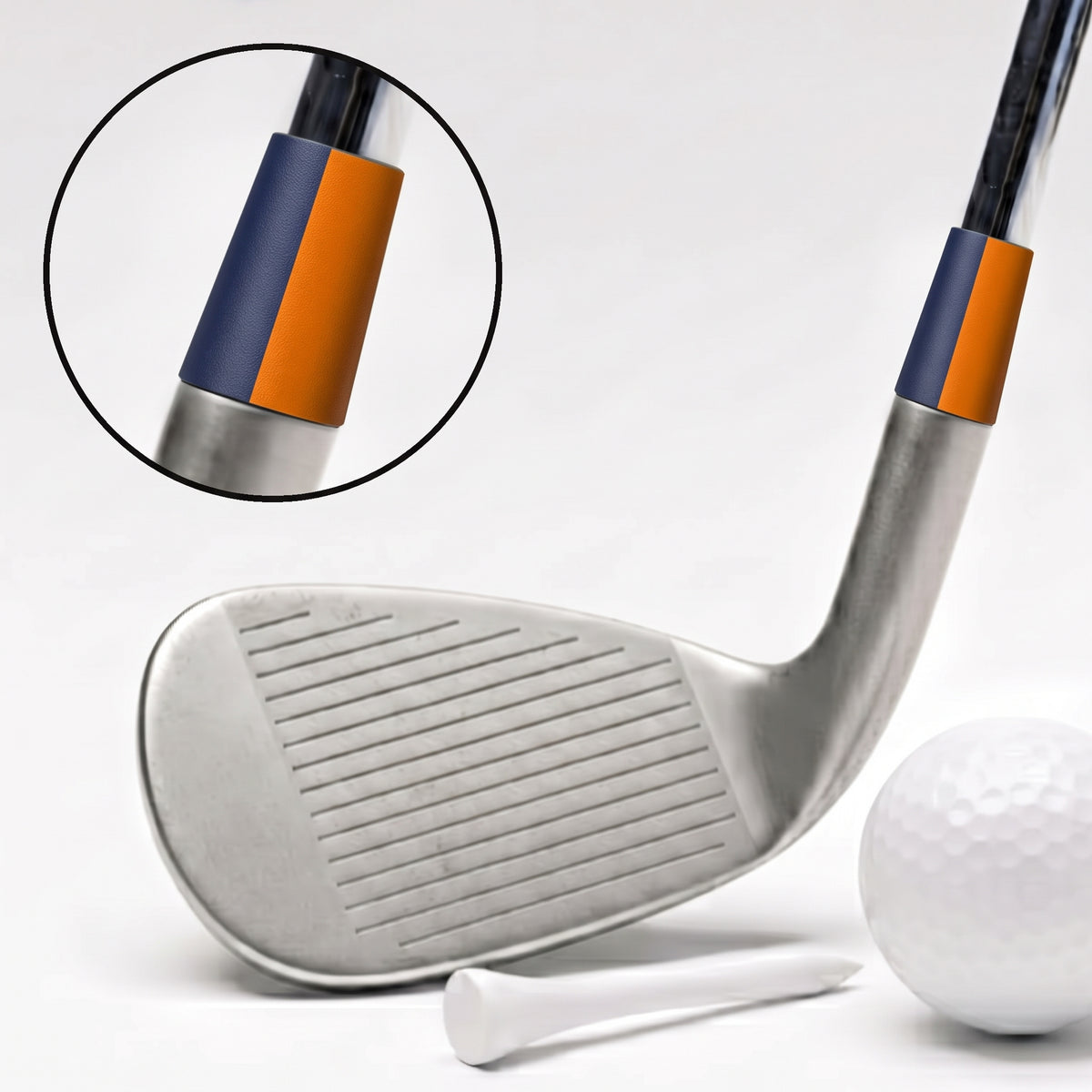 orange and navy split ferrule