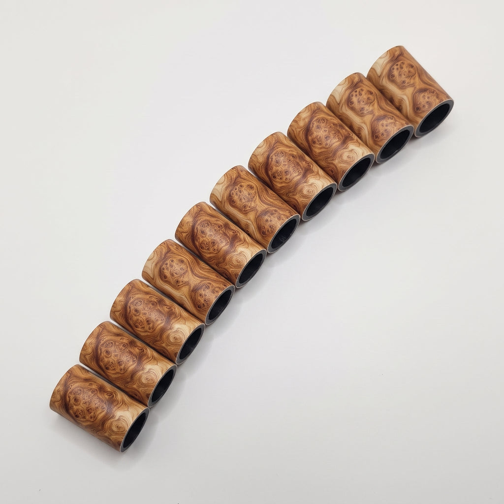 Persimmon Ferrule - Burl - 10-pack laid out