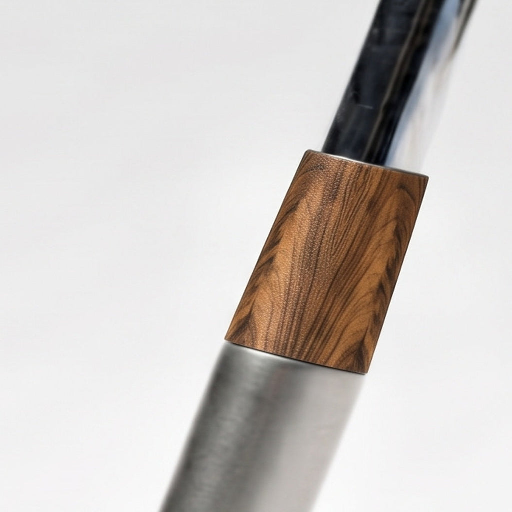 Persimmon Ferrule - Figured - close-up of the ferrule on the hosel