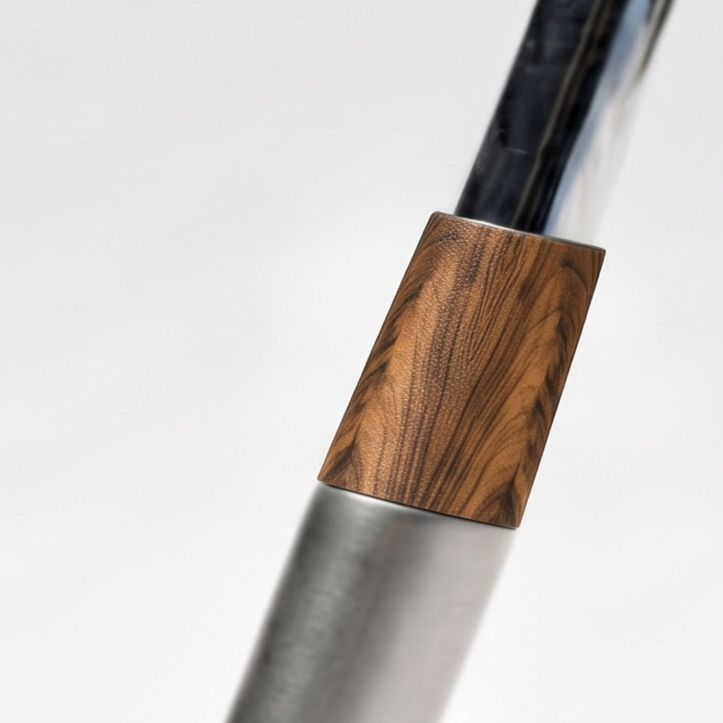 Persimmon Ferrule - Figured - close-up of the ferrule on the hosel