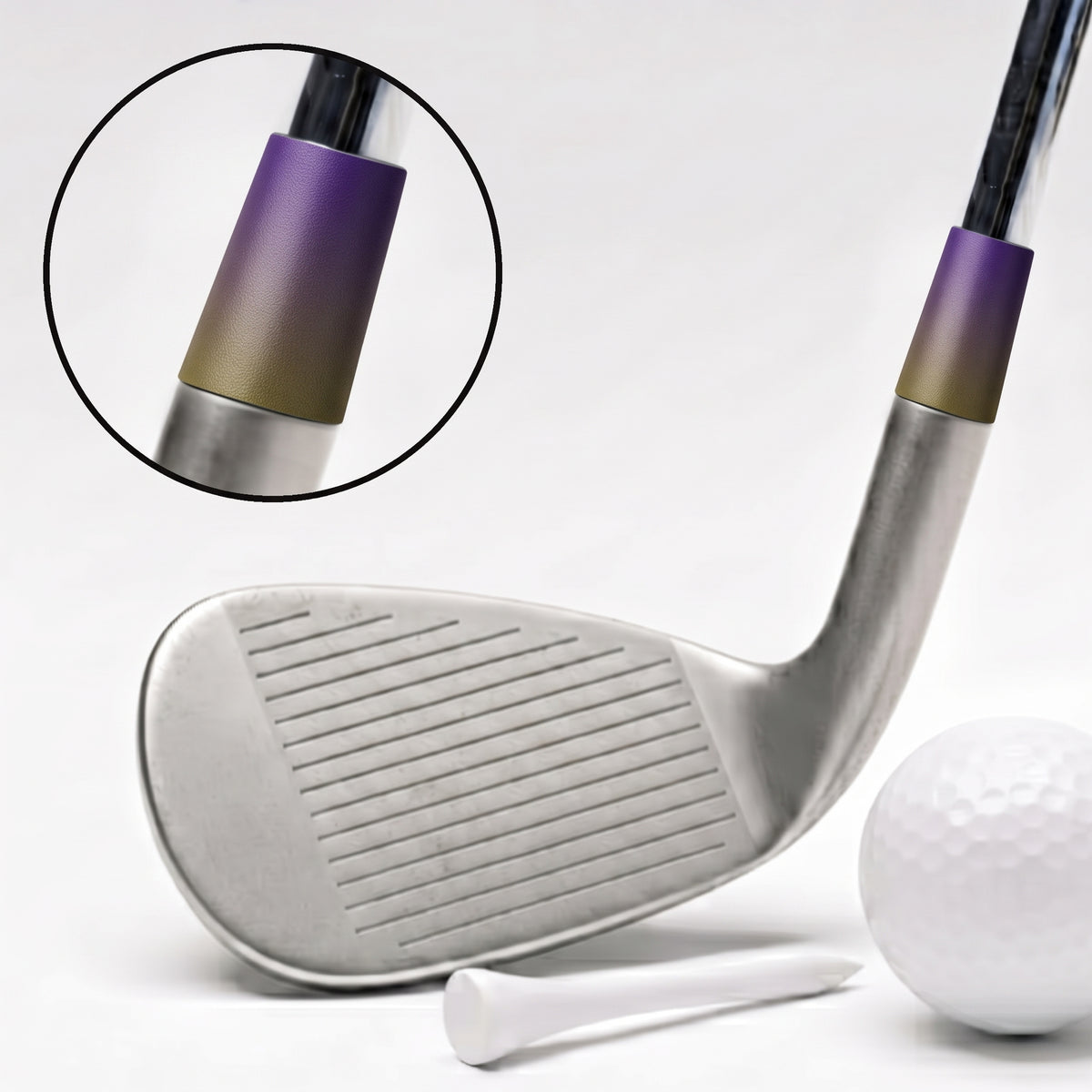 purple and metallic gold fade ferrule