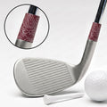 Topo - Maroon Ferrule - on a wedge, with a magnified close-up