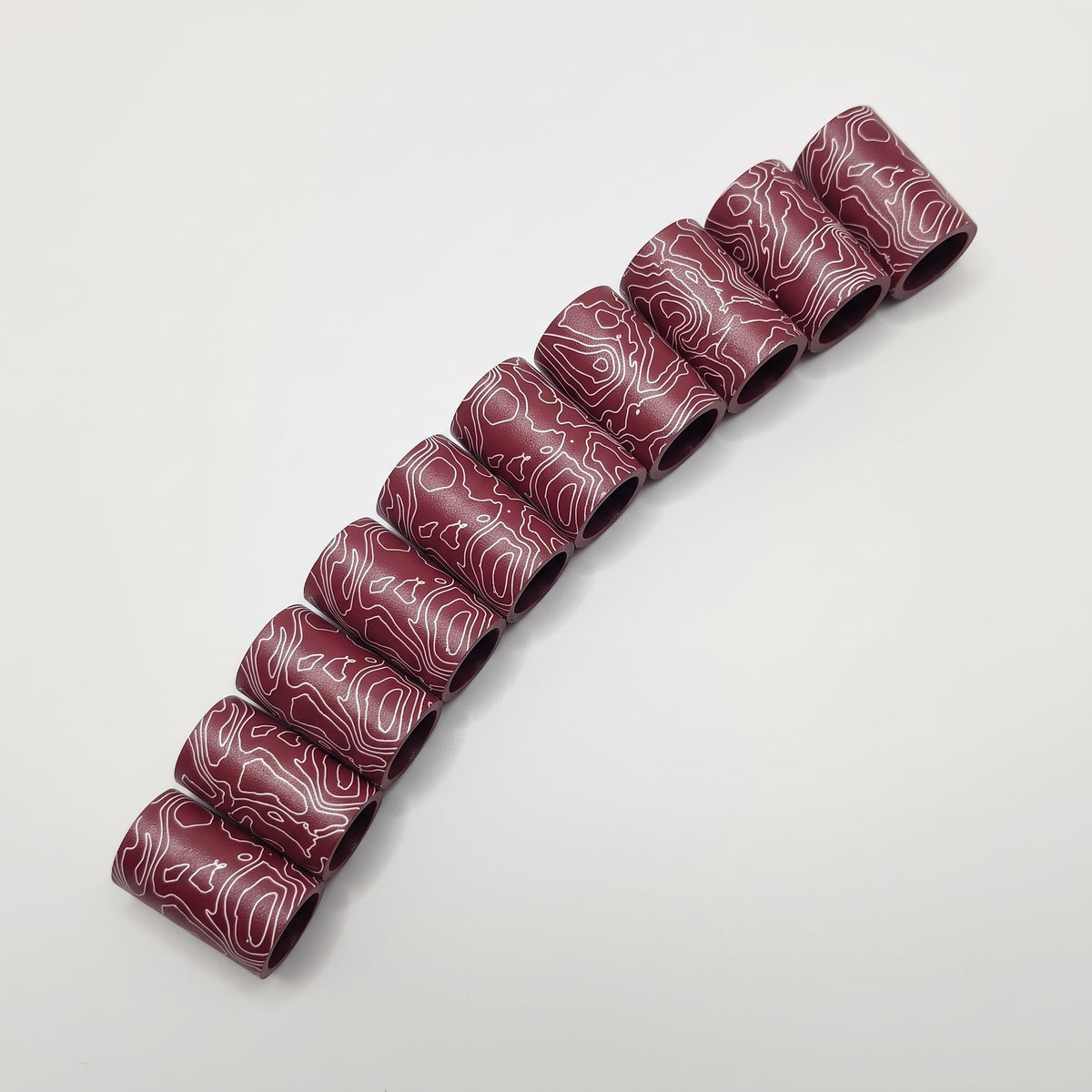 Topo - Maroon Ferrule - 10-pack laid out