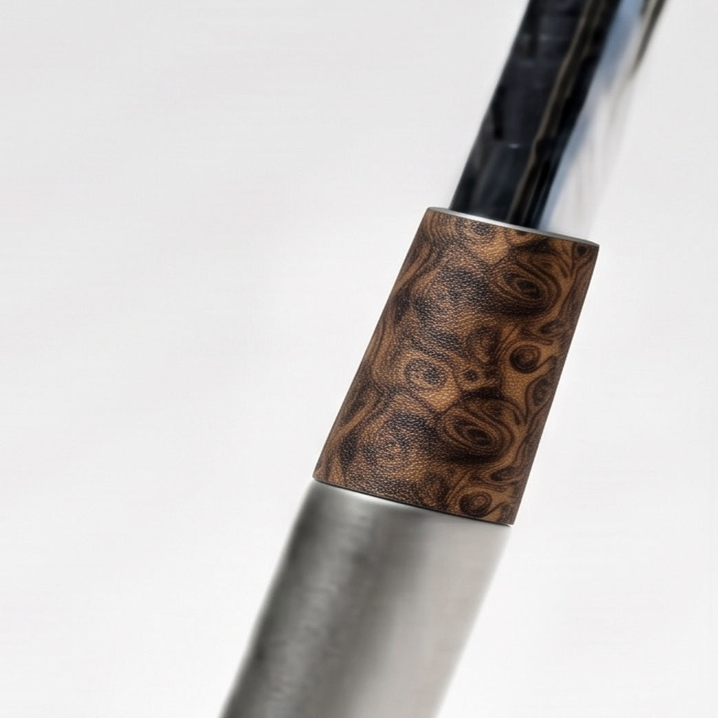 Walnut Ferrule - Burl - close-up of the ferrule on the hosel