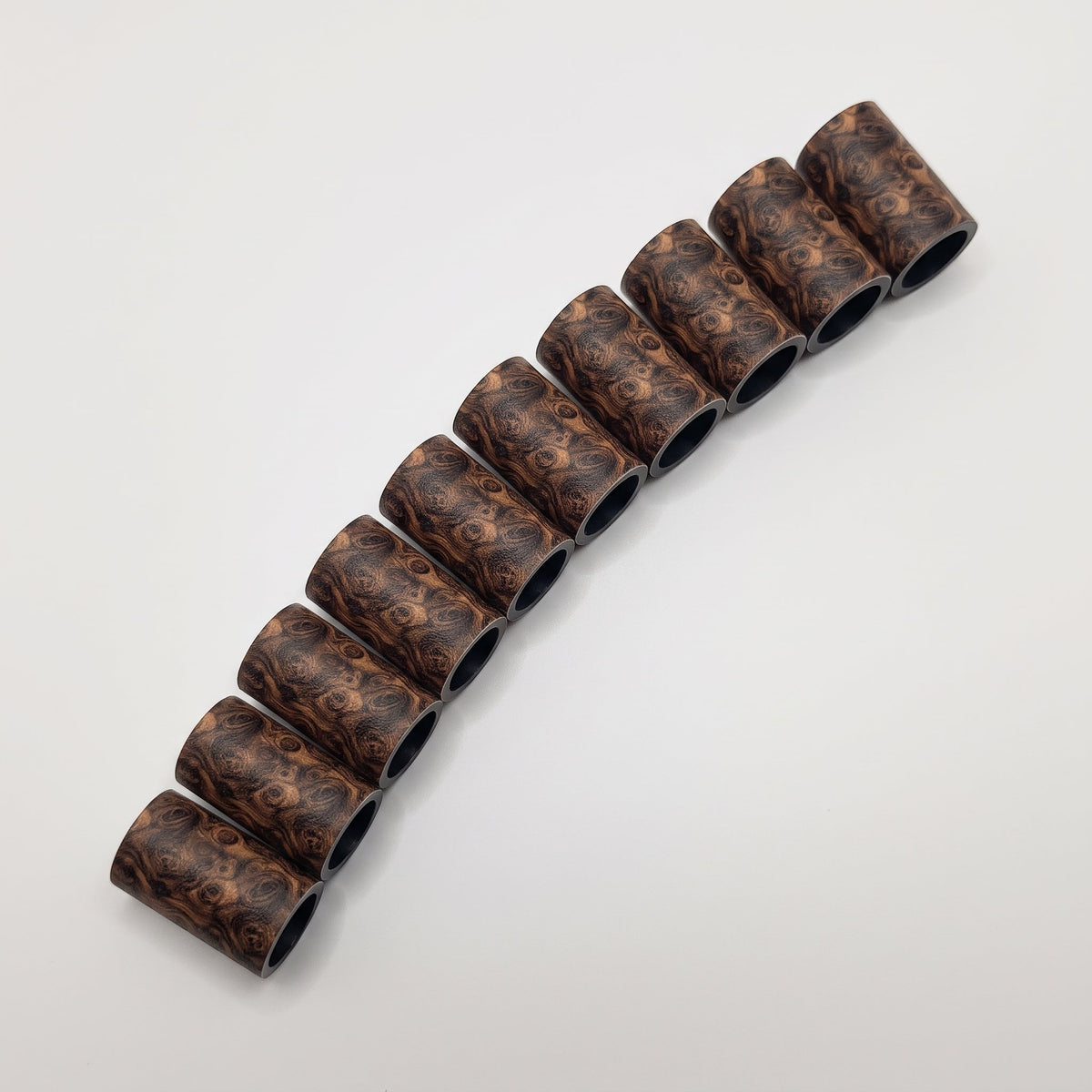 Walnut Ferrule - Burl - 10-pack laid out